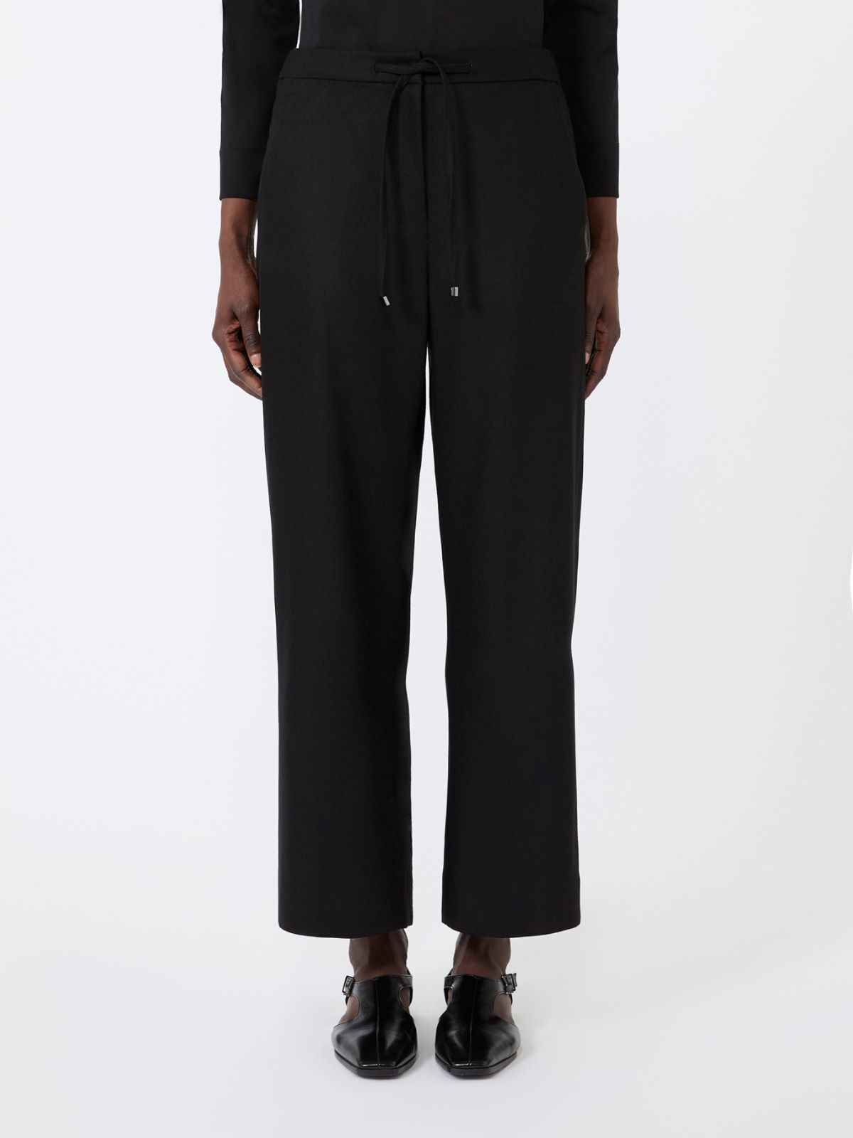 Stretch wool joggers - BLACK - Max Mara - 2