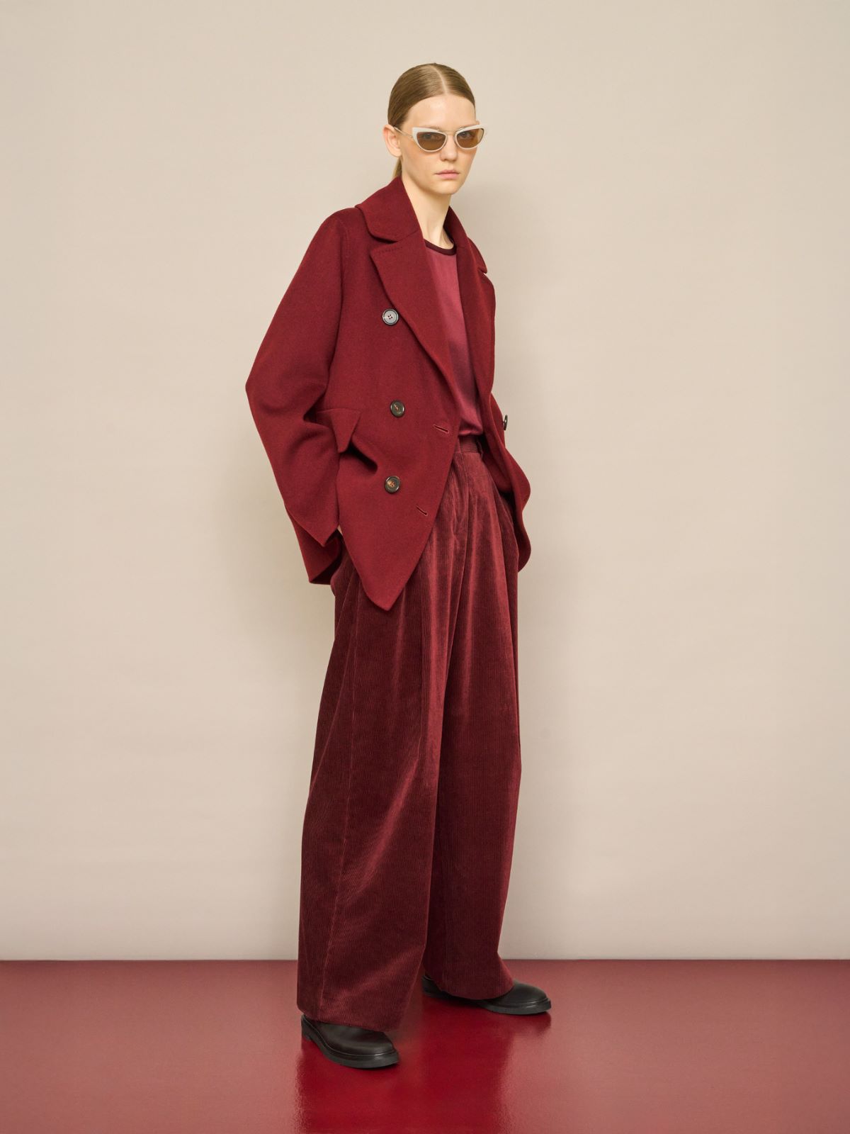 Corduroy trousers + BORDEAUX - Max Mara