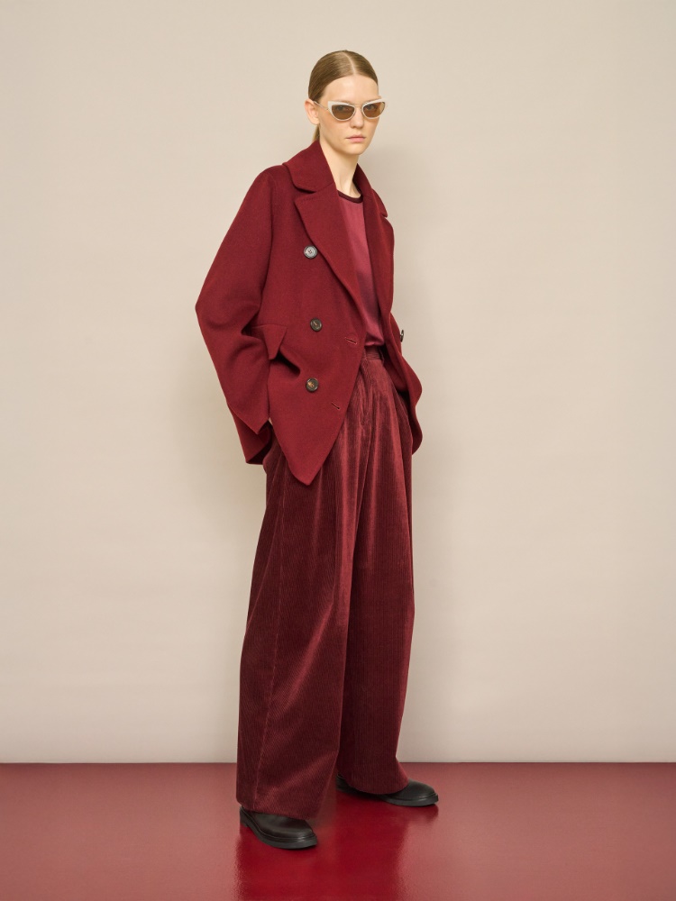 Corduroy trousers + BORDEAUX - Max Mara