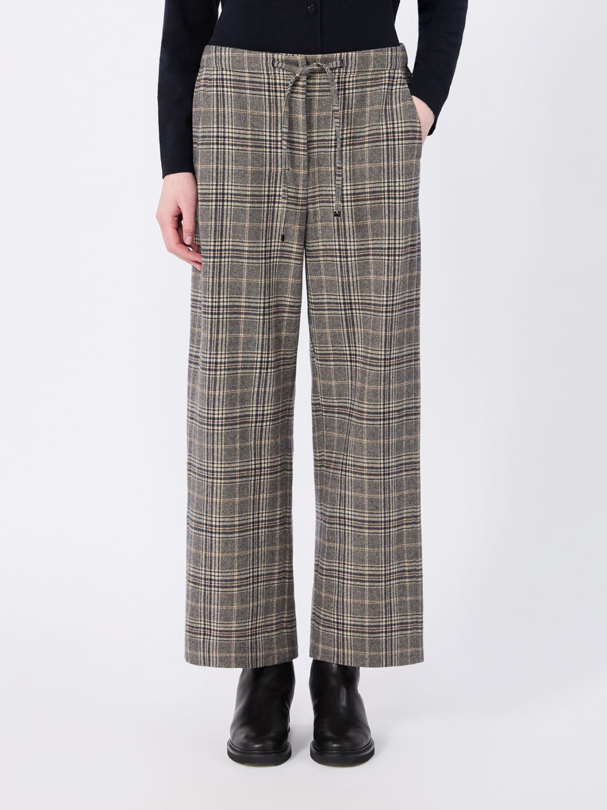 Chequered flannel joggers - ULTRAMARINE - Max Mara - 2