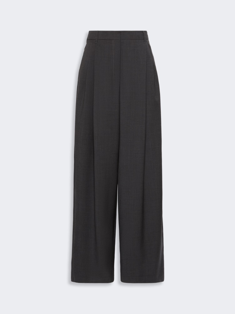 Woollen cloth palazzo trousers - DARK GREY
