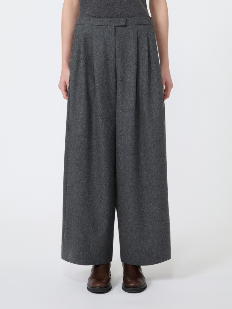 Flared wool flannel trousers - DARK GREY - Max Mara - 2