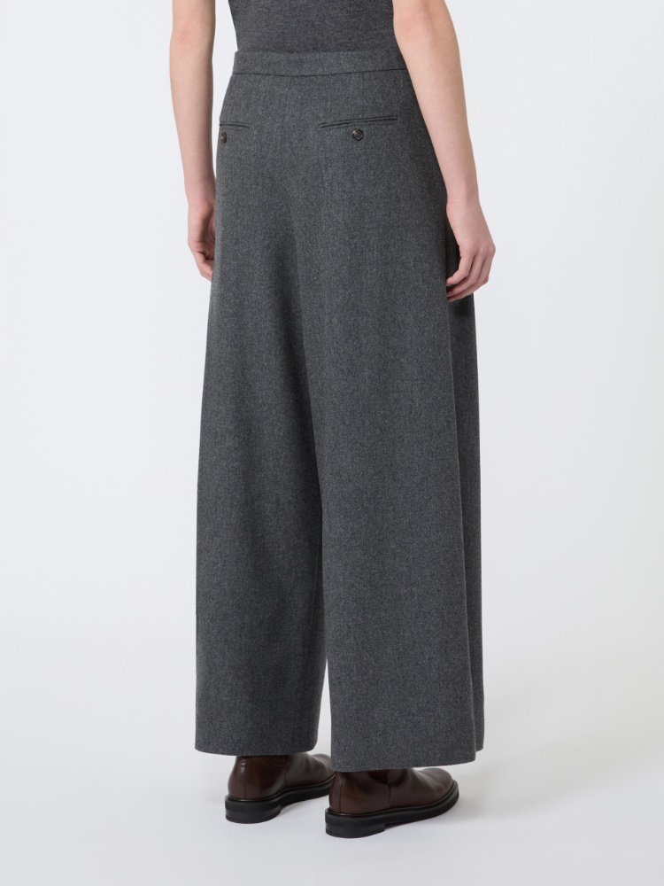 Flared wool flannel trousers - DARK GREY - Max Mara - 3