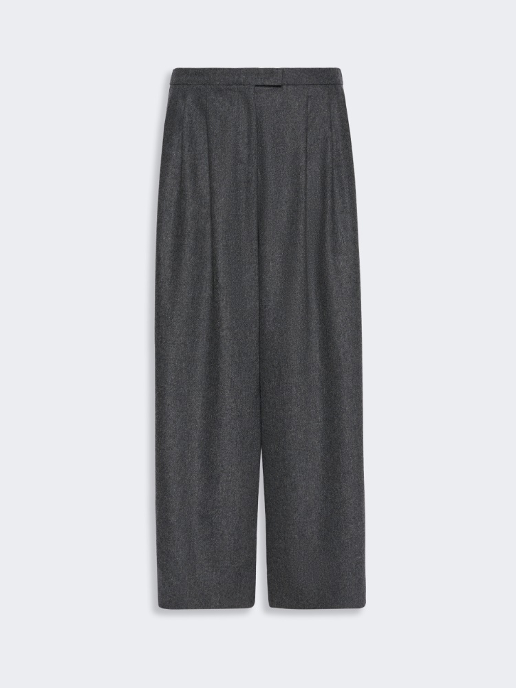 Flared wool flannel trousers - DARK GREY - Max Mara - 4
