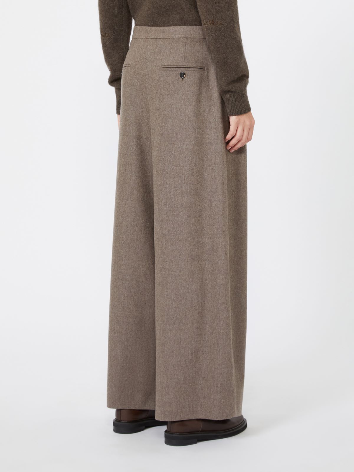 Flared wool flannel trousers - TURTLEDOVE - Max Mara - 3