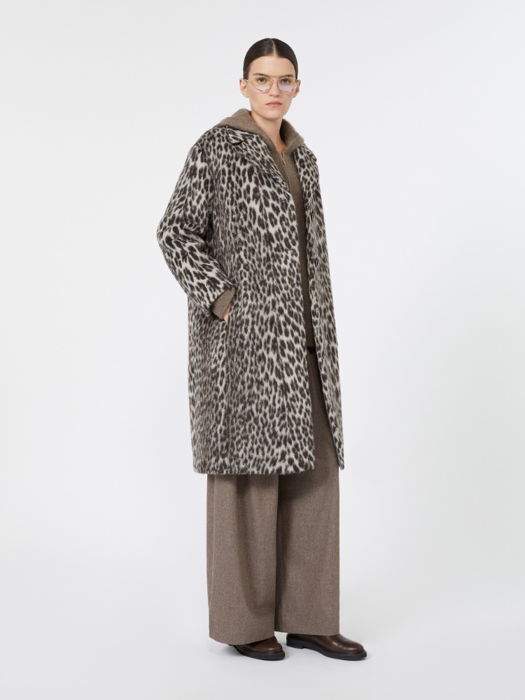 Flared wool flannel trousers - TURTLEDOVE