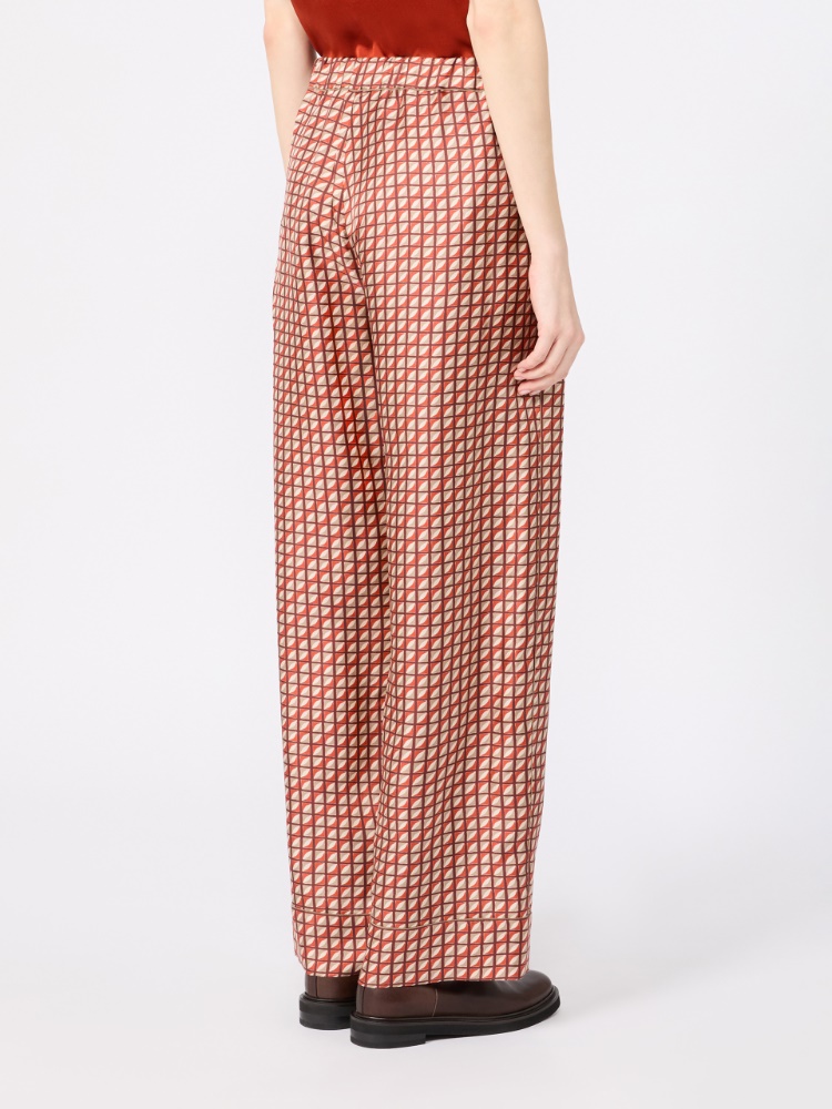 Printed silk trousers - ORANGE - Max Mara - 3