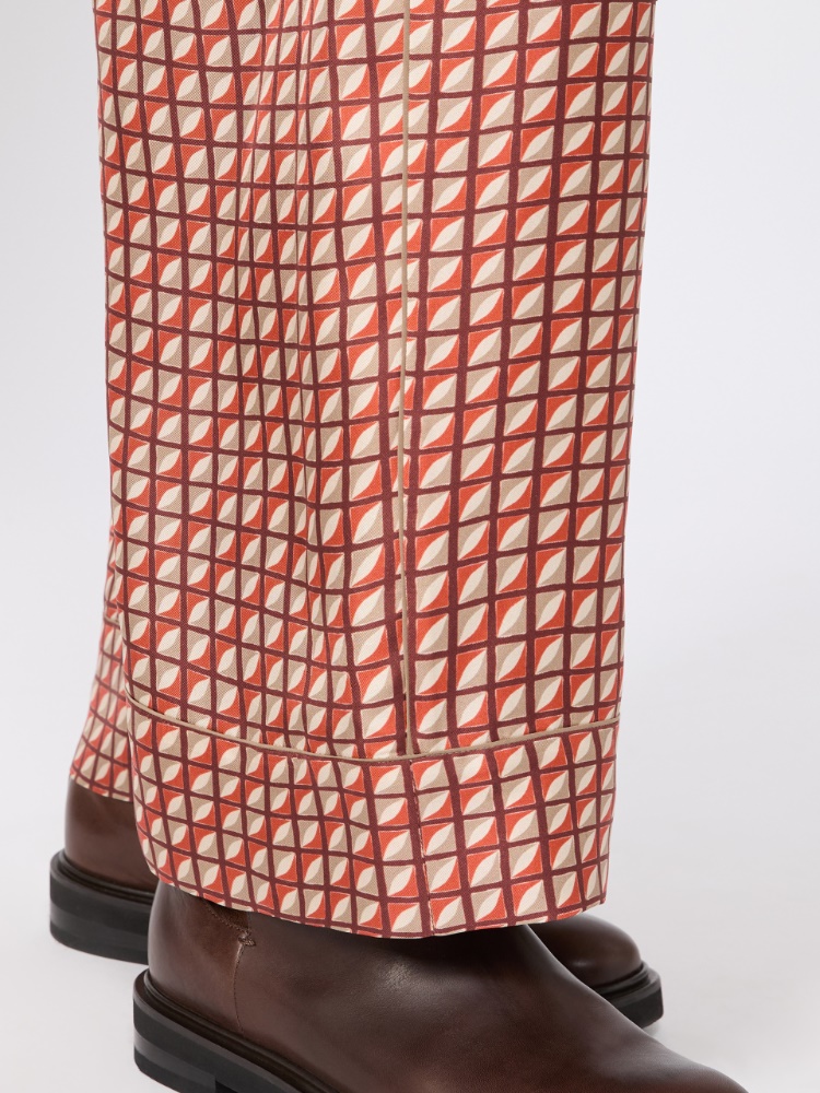 Printed silk trousers - ORANGE - Max Mara - 5