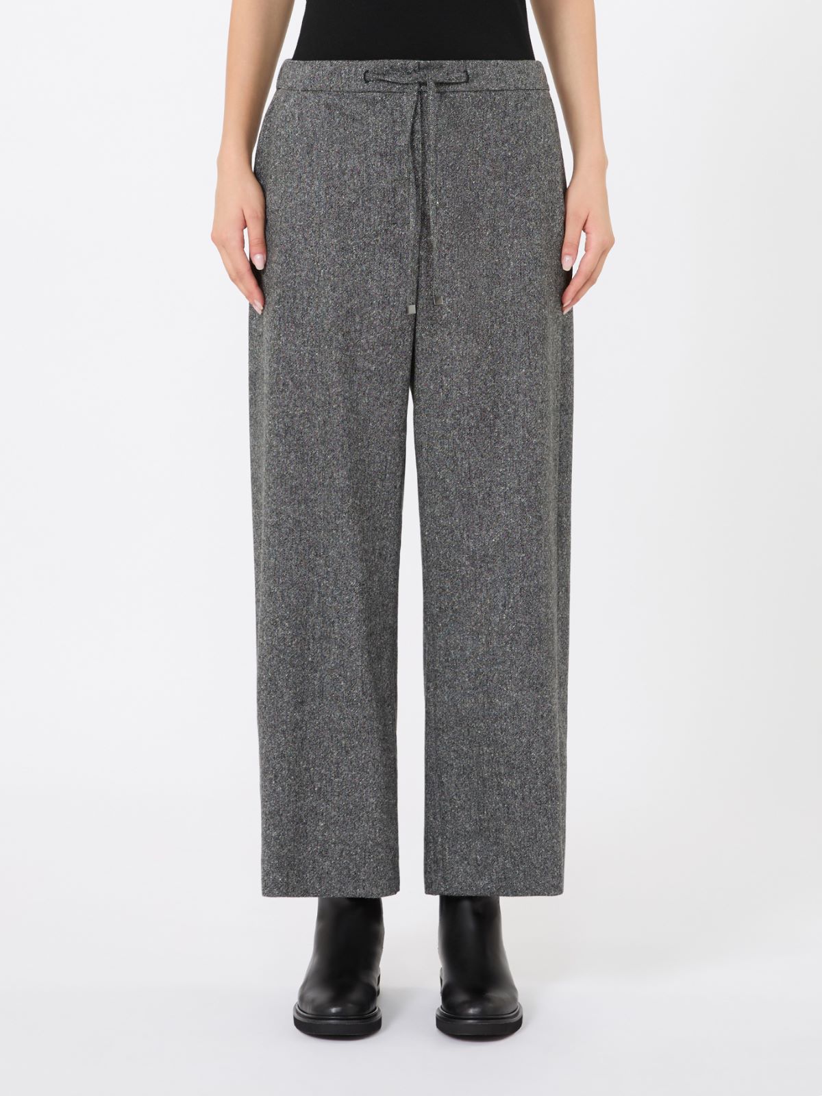 Wool flannel joggers - BLACK - Max Mara - 2