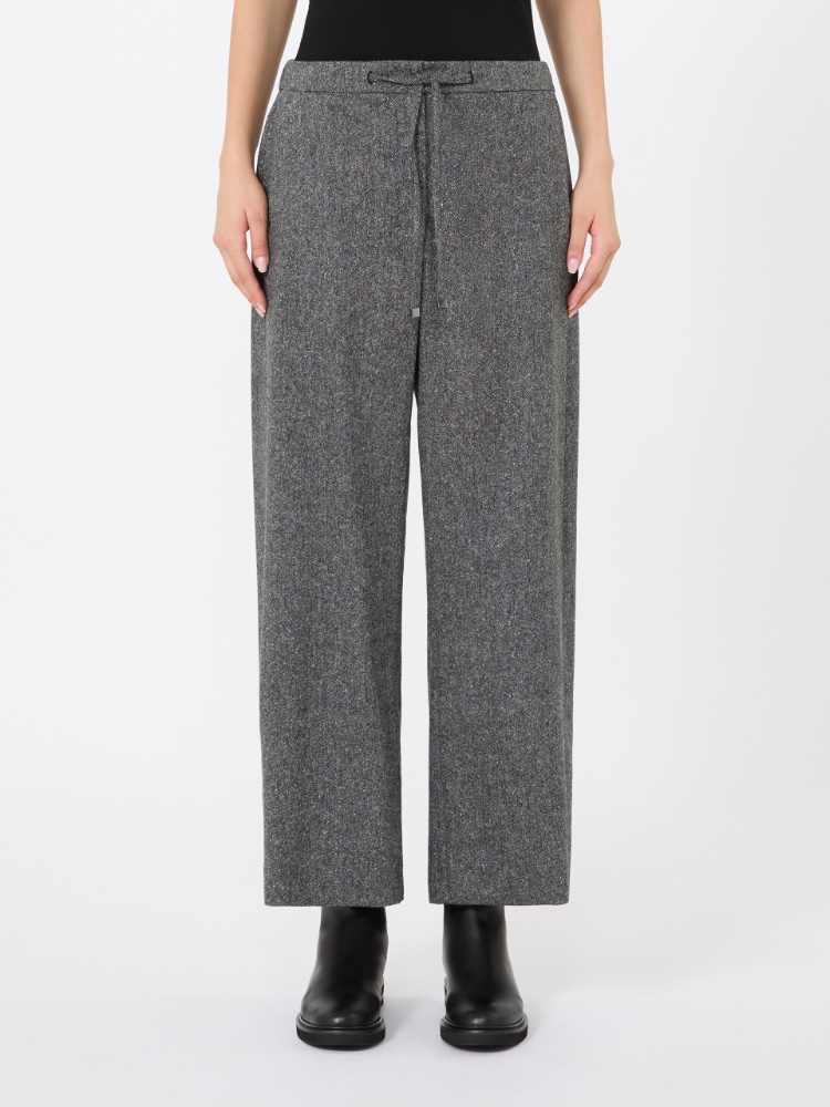 Wool flannel joggers - BLACK - Max Mara - 2