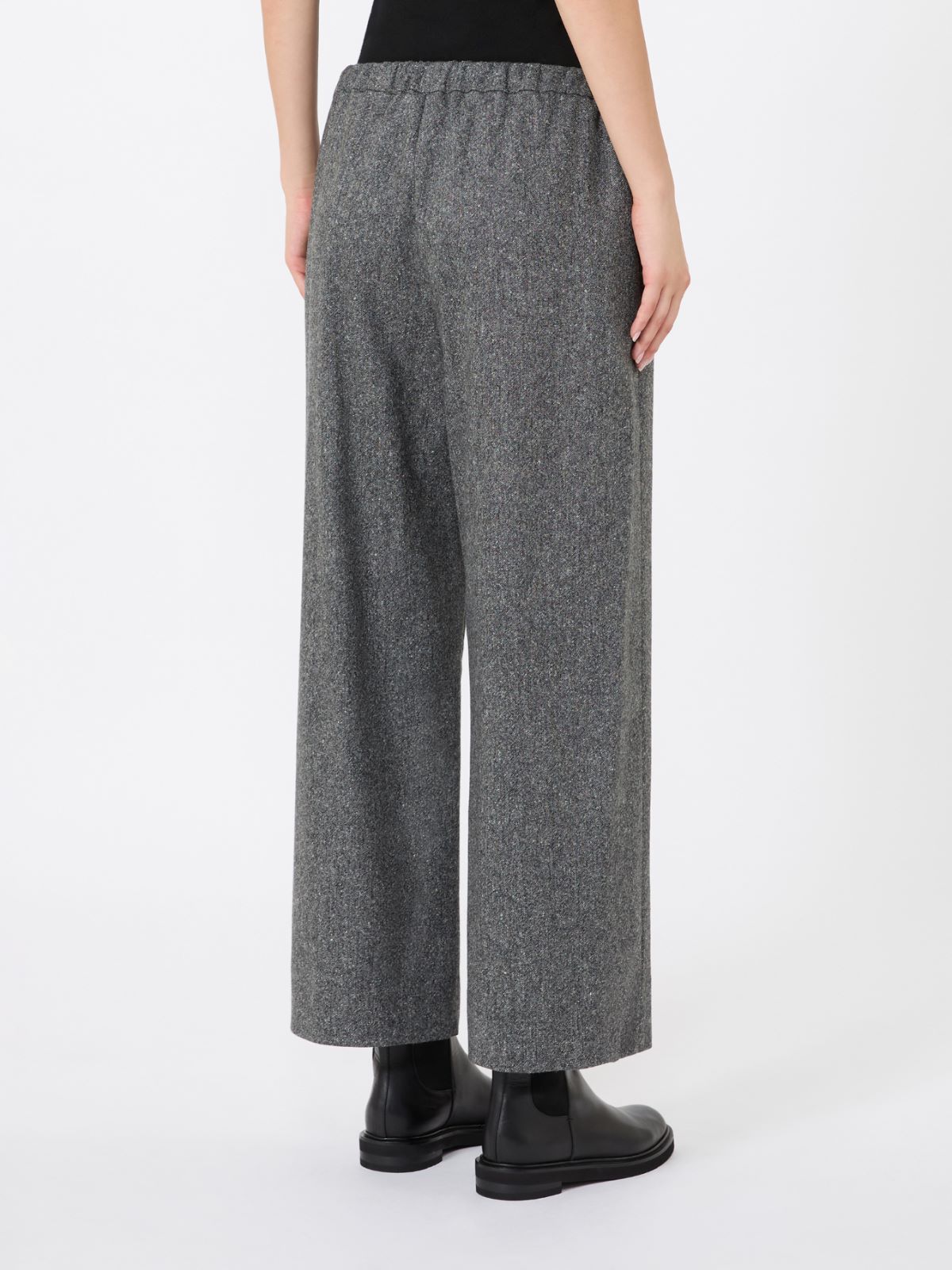 Wool flannel joggers - BLACK - Max Mara - 3