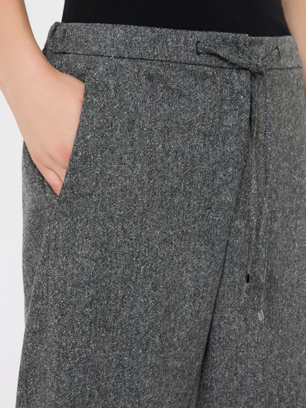 Wool flannel joggers - BLACK - Max Mara - 4