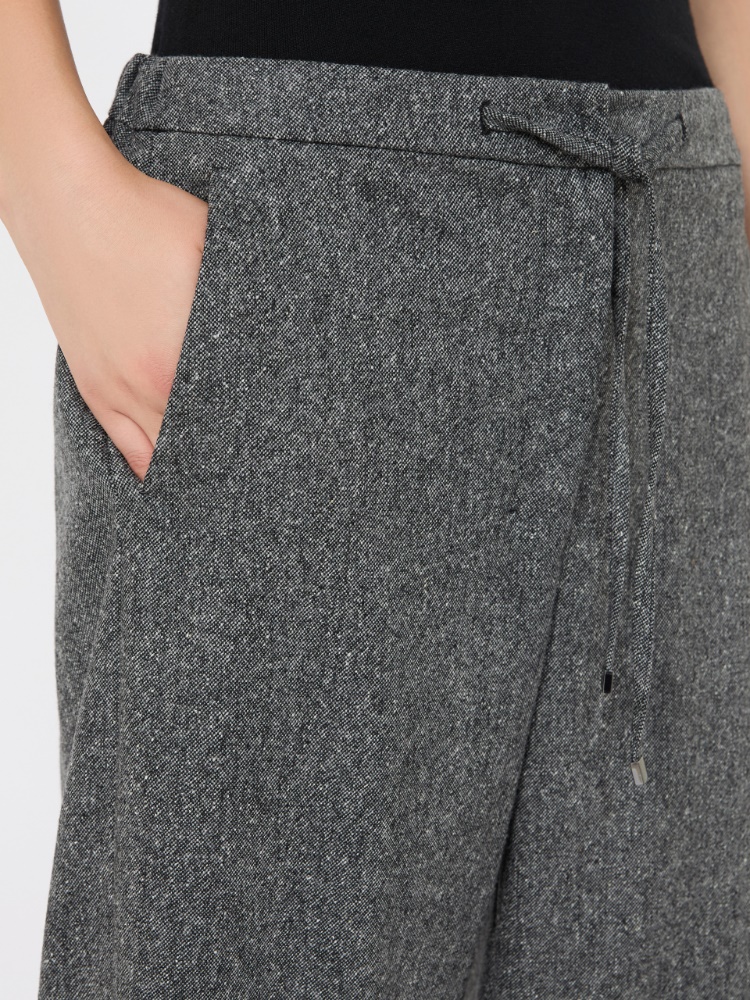 Wool flannel joggers - BLACK - Max Mara - 4