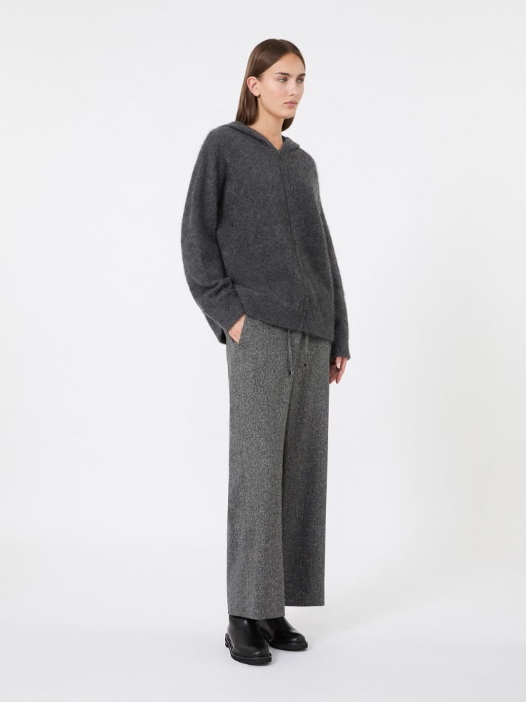Wool flannel joggers - BLACK - Max Mara