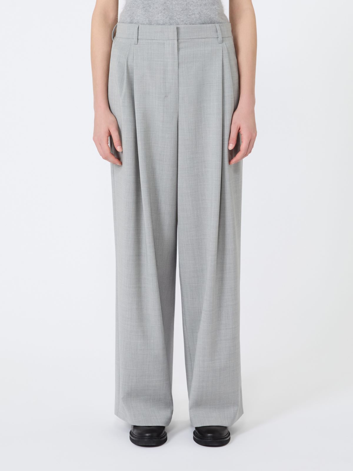 Woollen cloth trousers - LIGHT GREY - Max Mara - 2