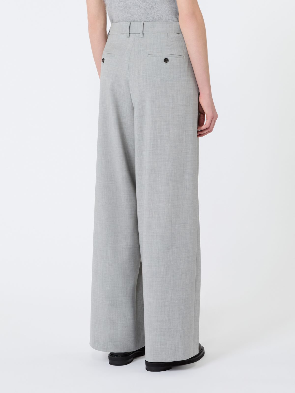 Woollen cloth trousers - LIGHT GREY - Max Mara - 3