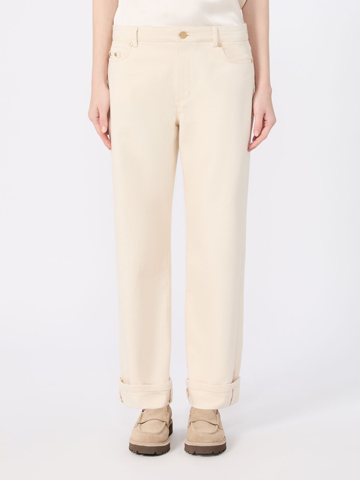 Hose aus Baumwollbull - NATURAL - Max Mara - 2