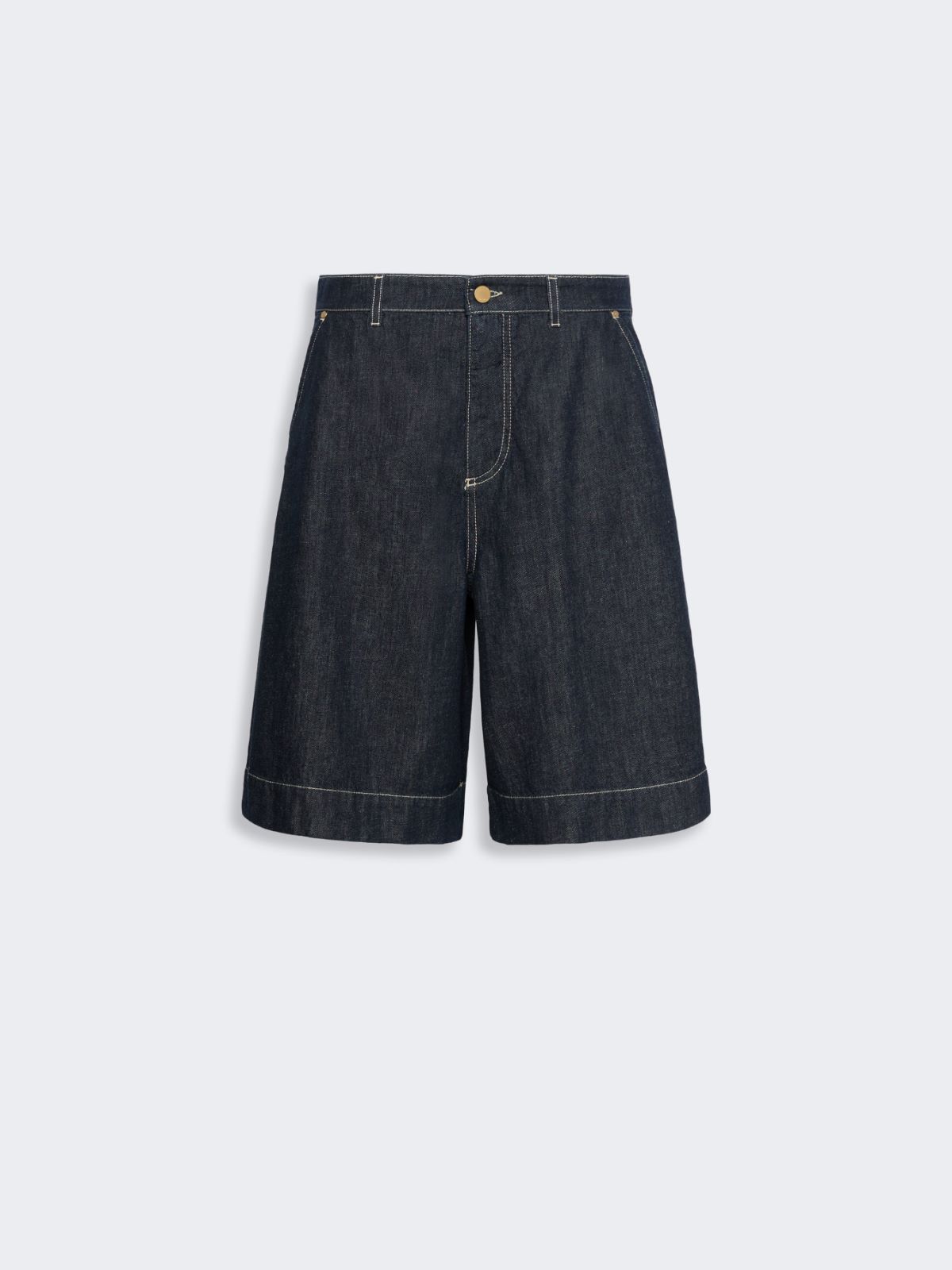 Cotton And Kapok Denim Bermuda Shorts by Max Mara
