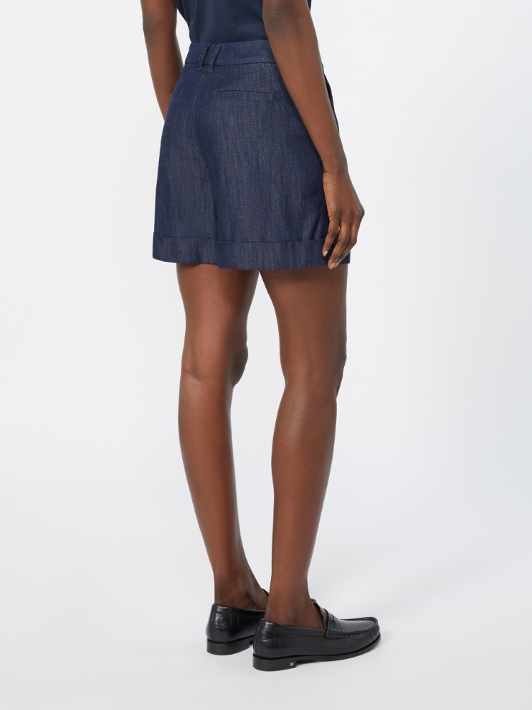 Cotton denim shorts - MIDNIGHTBLUE - 3