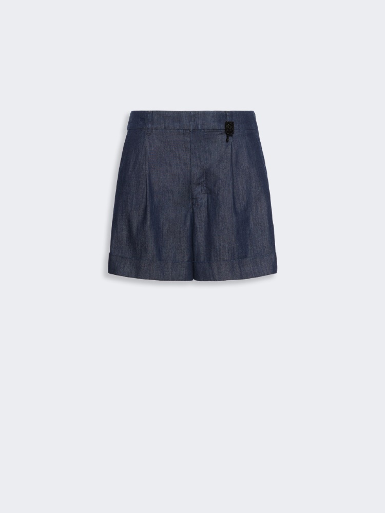 Cotton denim shorts - MIDNIGHTBLUE