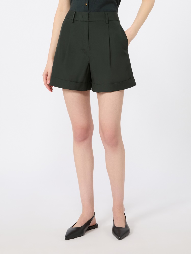 Cotton poplin shorts - GREEN - 2