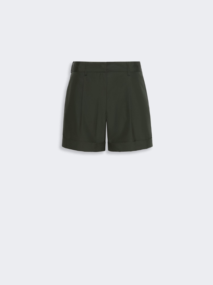 Cotton poplin shorts - GREEN - 4