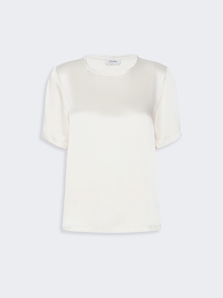 Viscose satin blouse - IVORY - 4