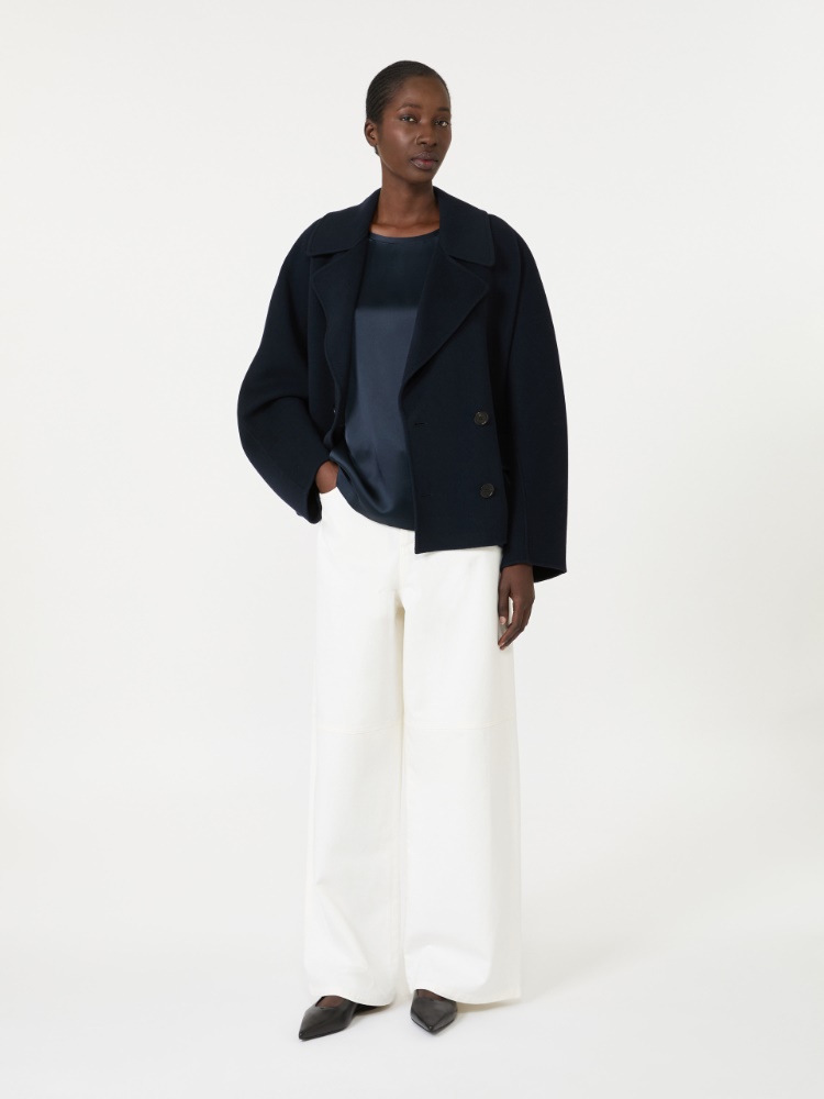 Viscose satin blouse - MIDNIGHTBLUE
