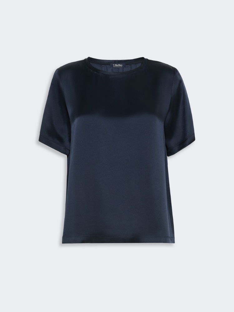 Viscose satin blouse - MIDNIGHTBLUE