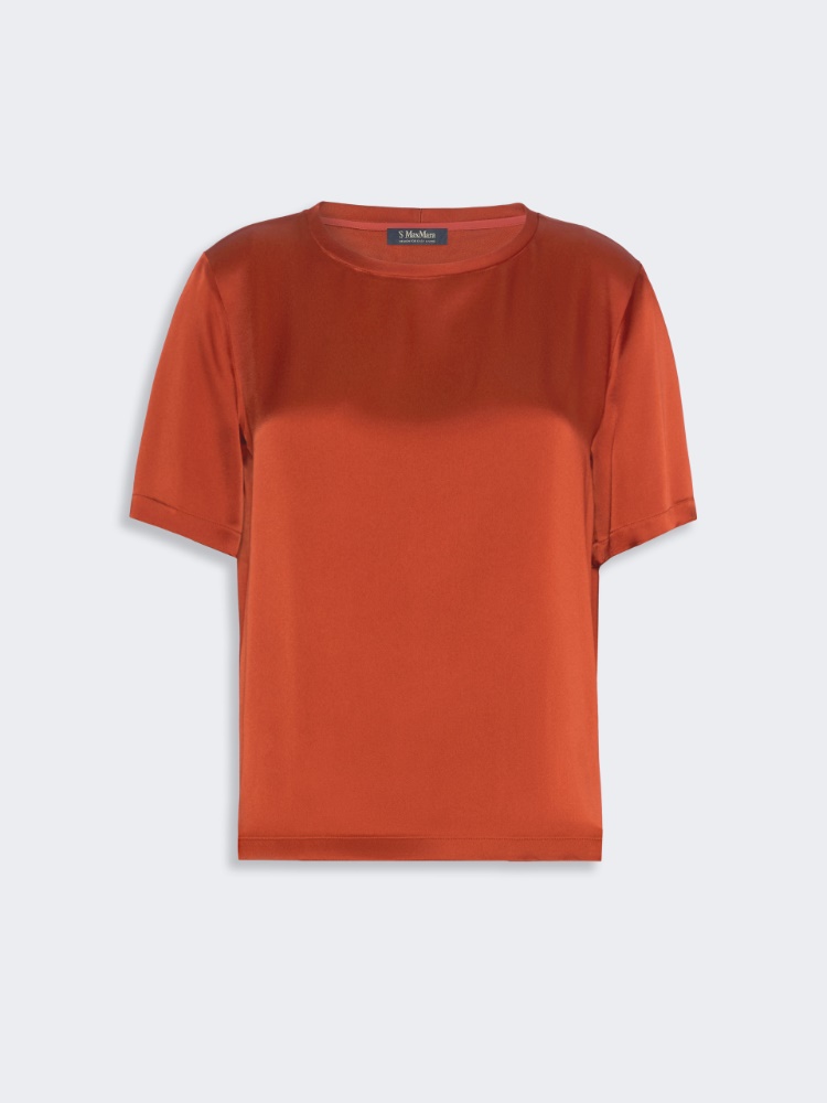 Satin crew-neck blouse - ORANGE - Max Mara - 4