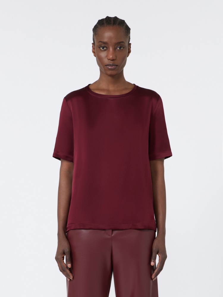 Satin crew-neck blouse - BORDEAUX - Max Mara - 2
