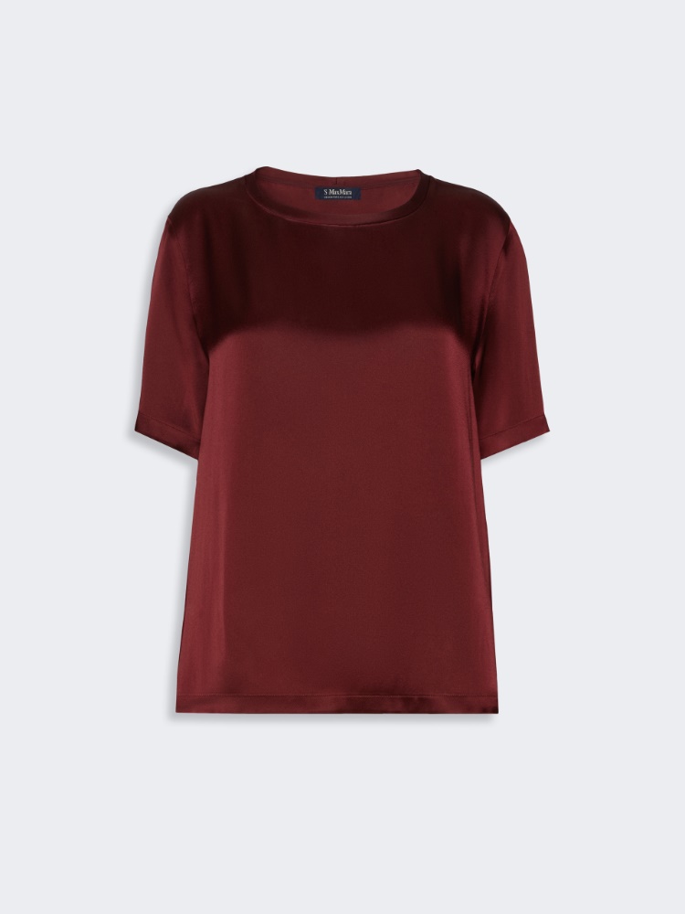 Satin crew-neck blouse - BORDEAUX - Max Mara - 4