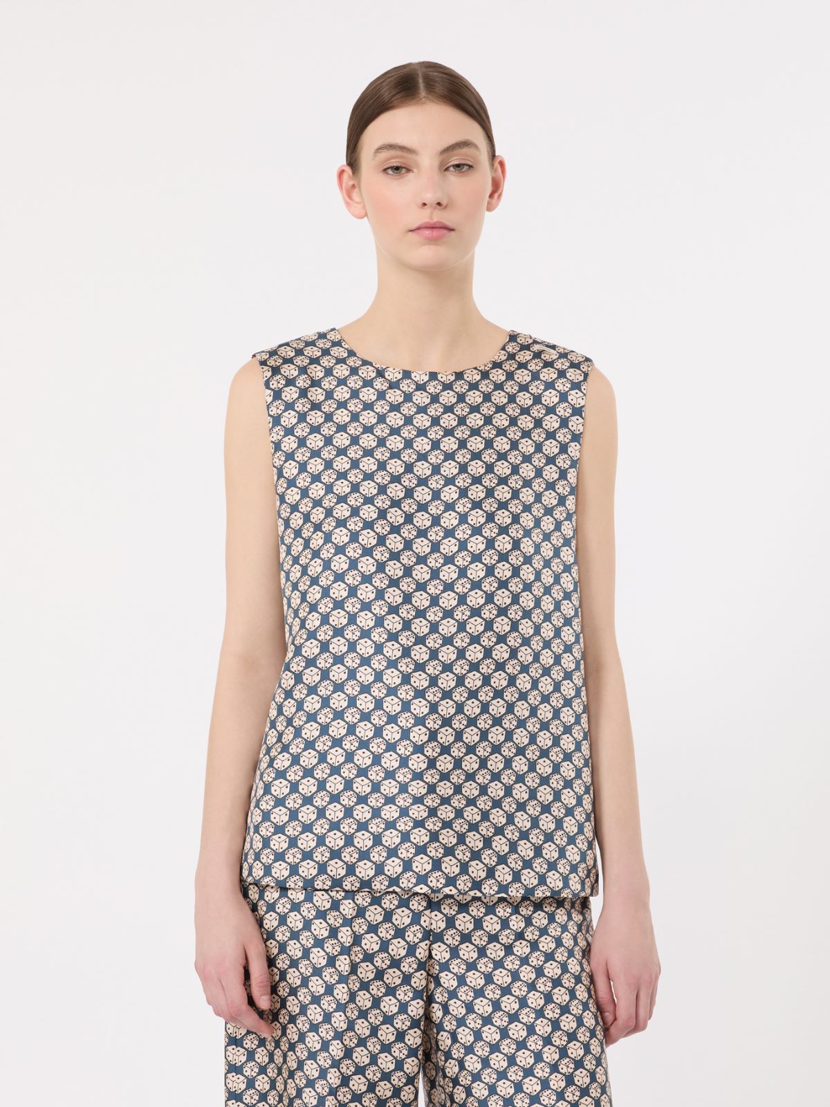 Printed silk top - NAVY - Max Mara - 2