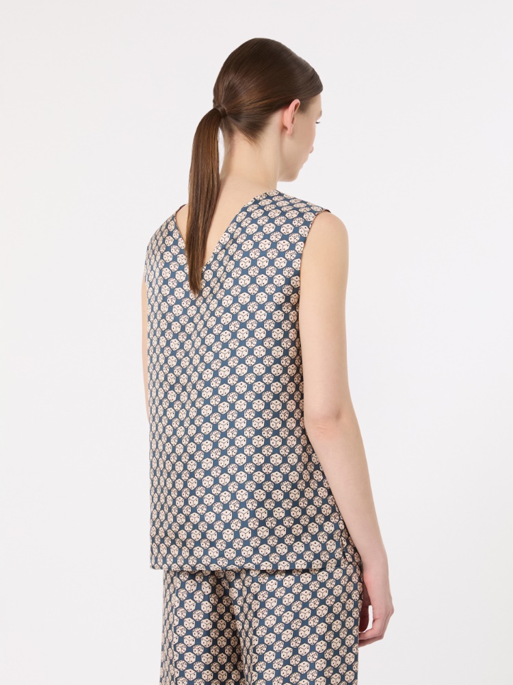 Printed silk top - NAVY - Max Mara - 3