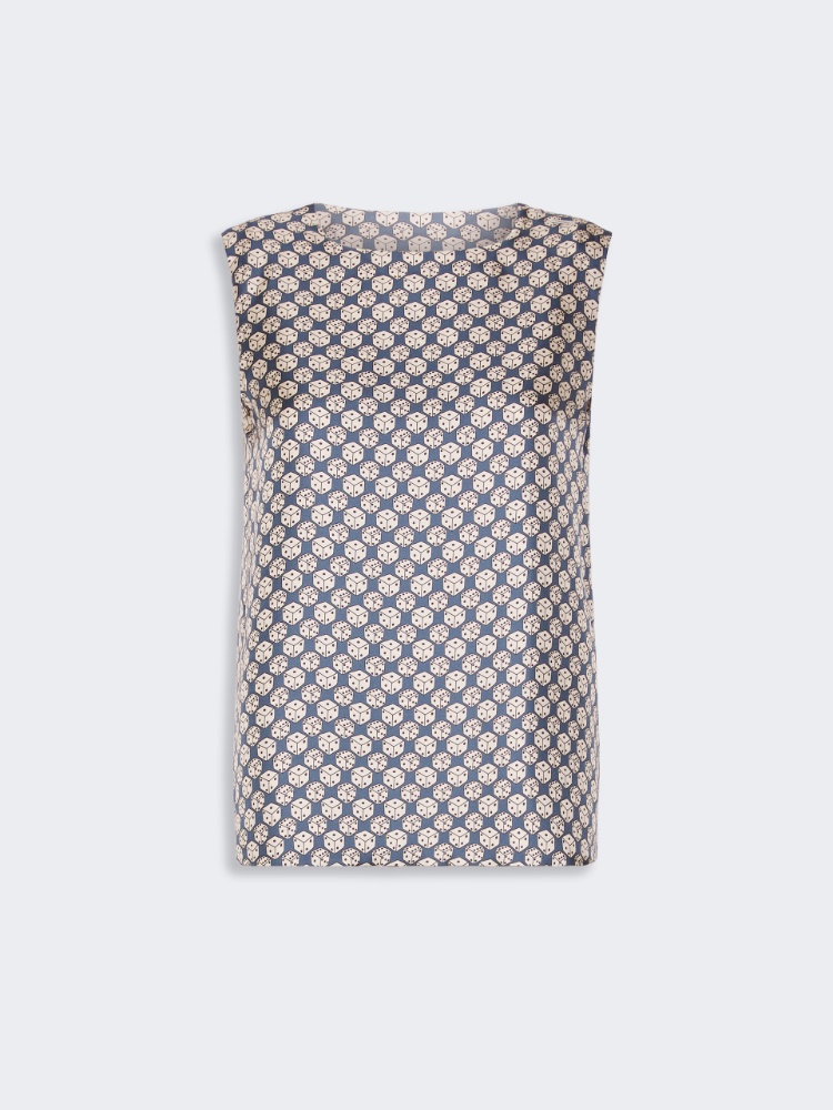 Printed silk top - NAVY - Max Mara - 5