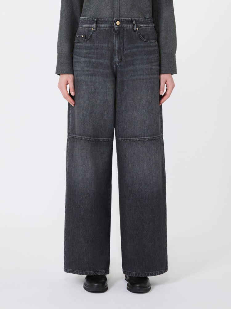 Straight-fit cotton denim jeans - BLACK - Max Mara - 2