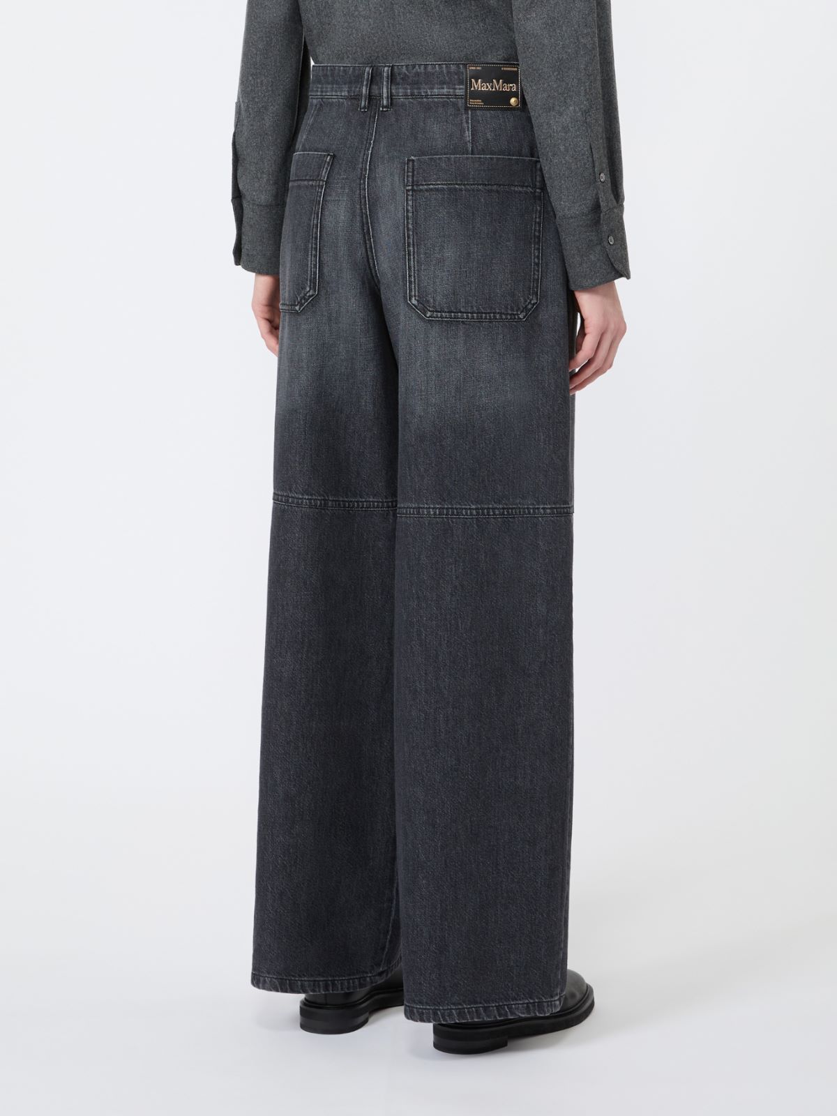 Straight-fit cotton denim jeans - BLACK - Max Mara - 3