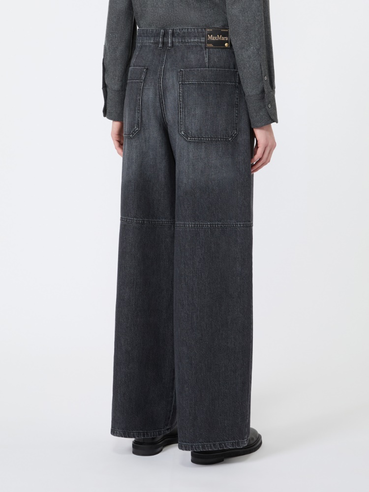 Straight-fit cotton denim jeans - BLACK - Max Mara - 3