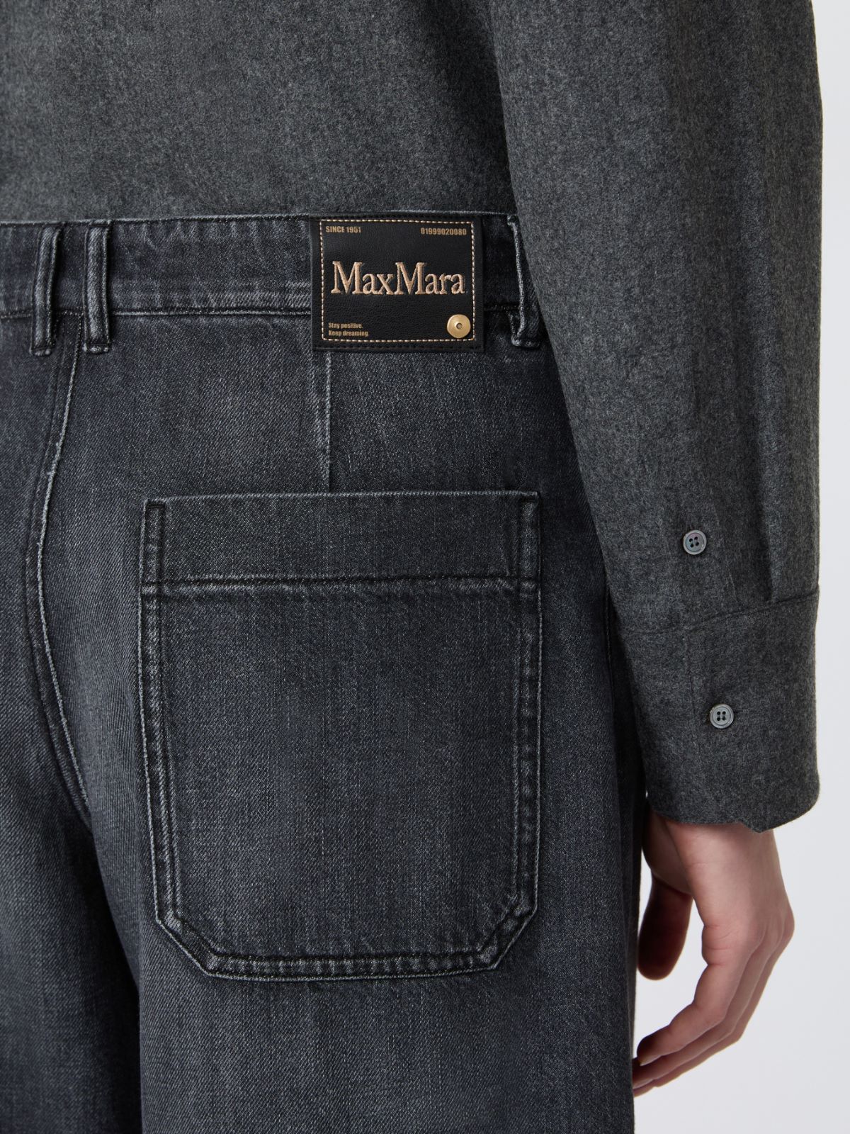 Straight-fit cotton denim jeans - BLACK - Max Mara - 4