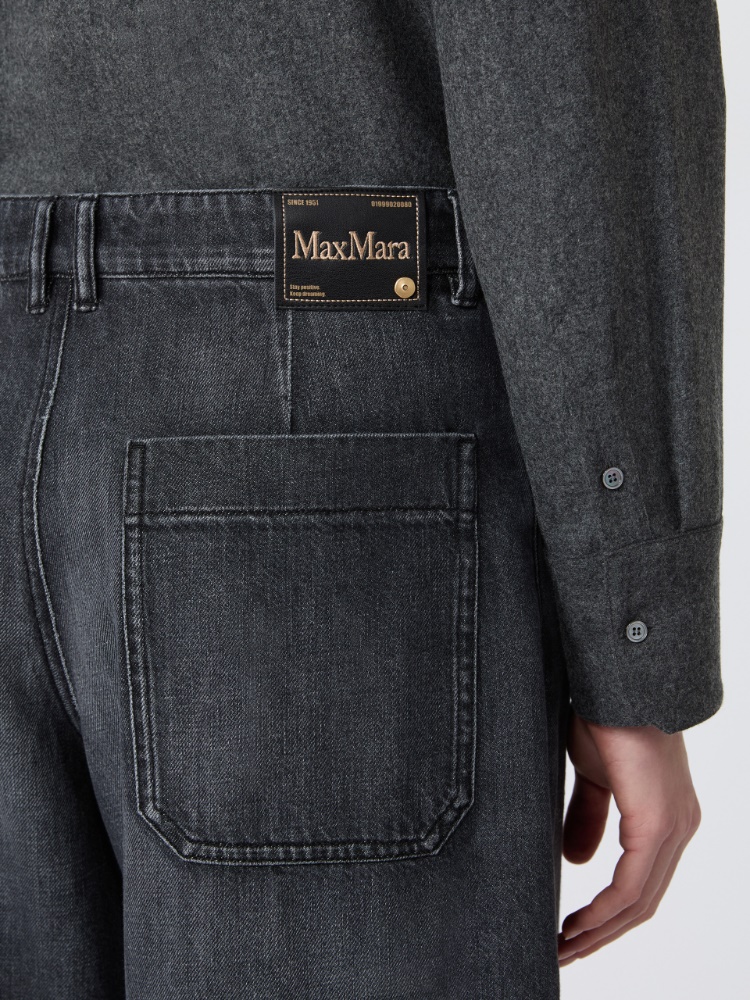 Straight-fit cotton denim jeans - BLACK - Max Mara - 4
