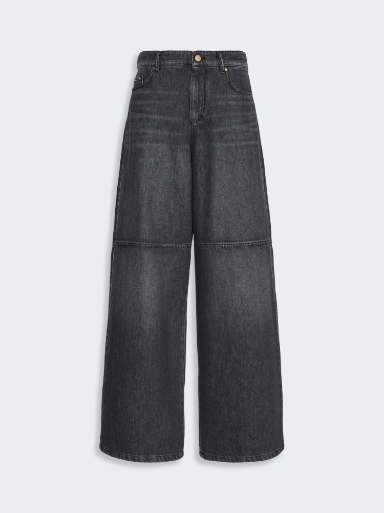 Straight-fit cotton denim jeans - BLACK