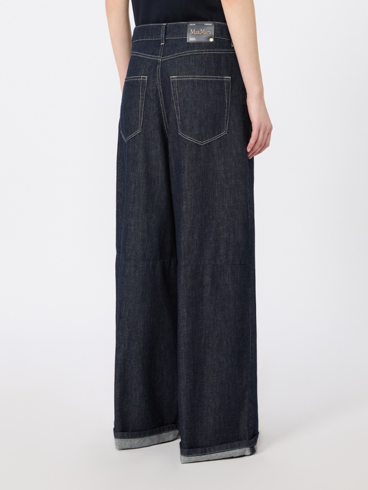 Cotton denim wide-leg jeans - ULTRAMARINE - 3