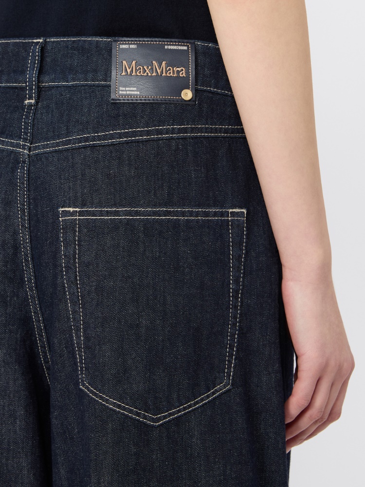 Cotton denim wide-leg jeans - ULTRAMARINE - 4