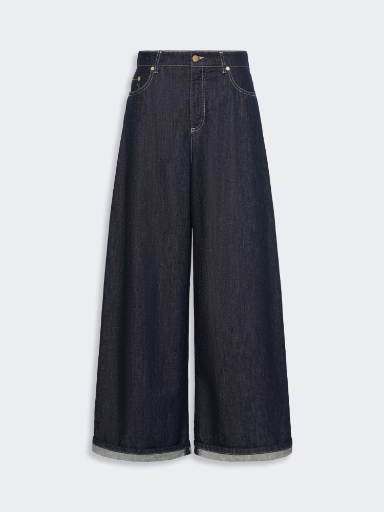 Cotton denim wide-leg jeans - ULTRAMARINE - 5
