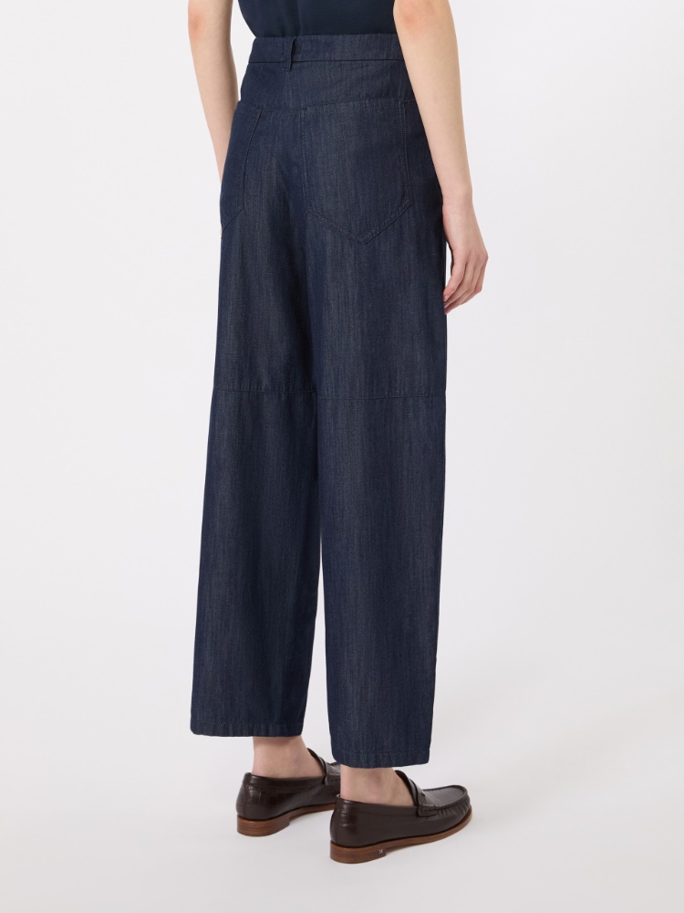 Barrel-Leg-Hose aus Baumwolldenim - NACHTBLAU - 3