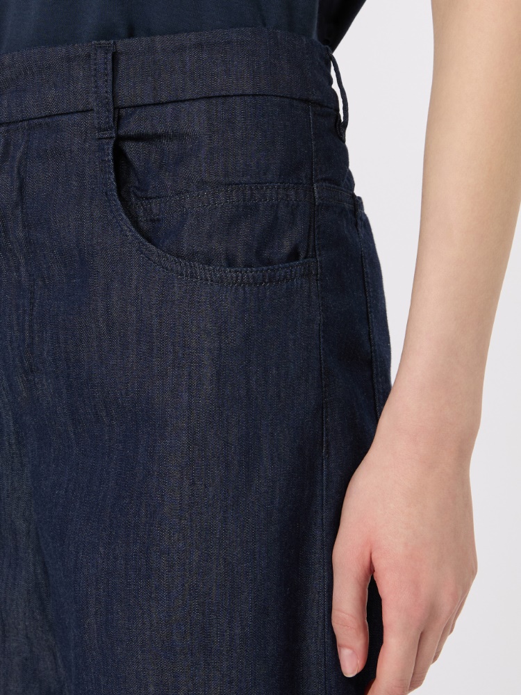 Barrel-Leg-Hose aus Baumwolldenim - NACHTBLAU - 4