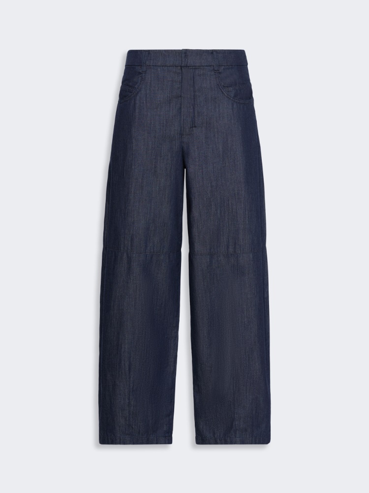 Barrel-Leg-Hose aus Baumwolldenim - NACHTBLAU