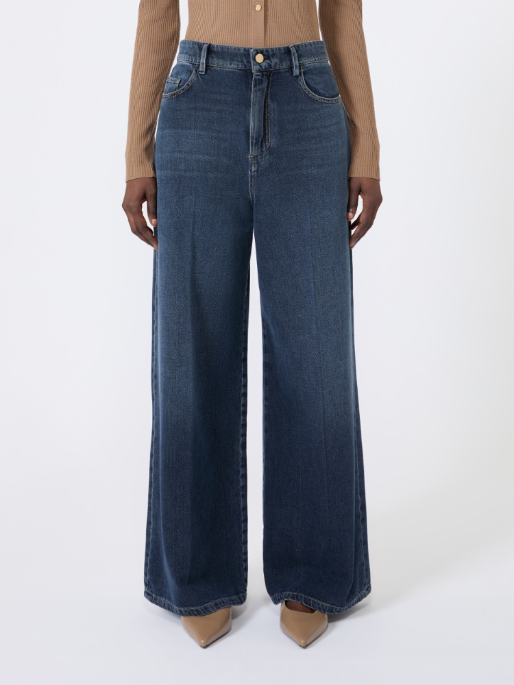 Wide, cotton denim jeans - MIDNIGHTBLUE - 2