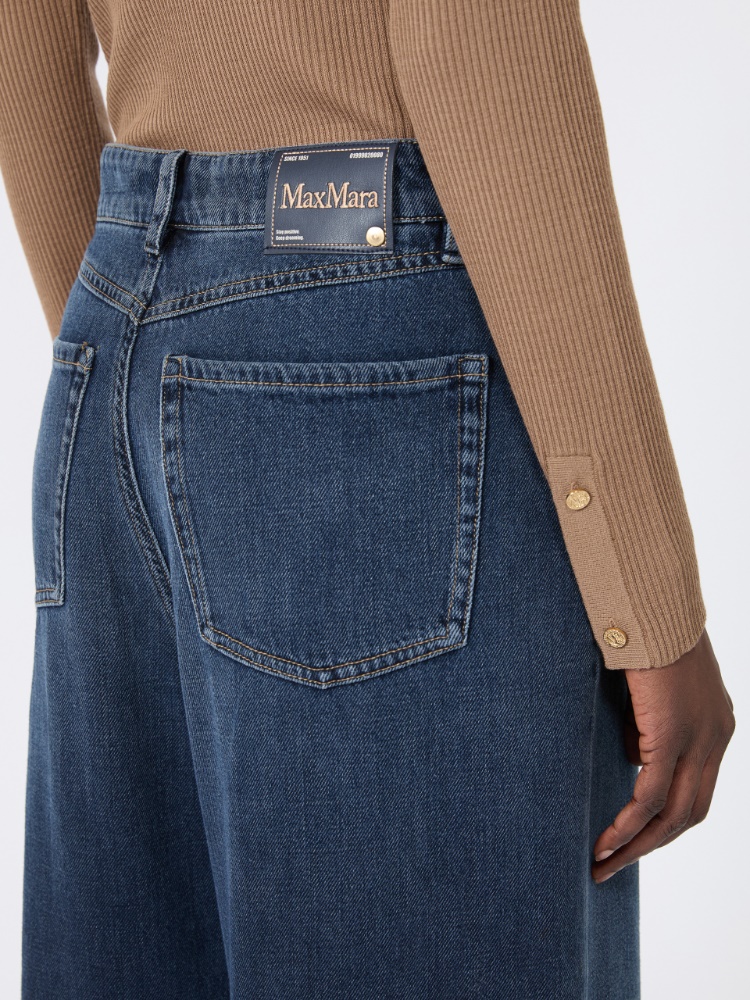 Wide, cotton denim jeans - MIDNIGHTBLUE - 4