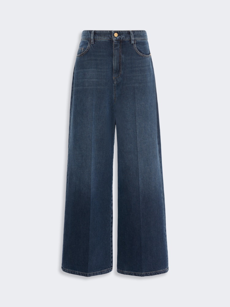 Wide, cotton denim jeans - MIDNIGHTBLUE - 5